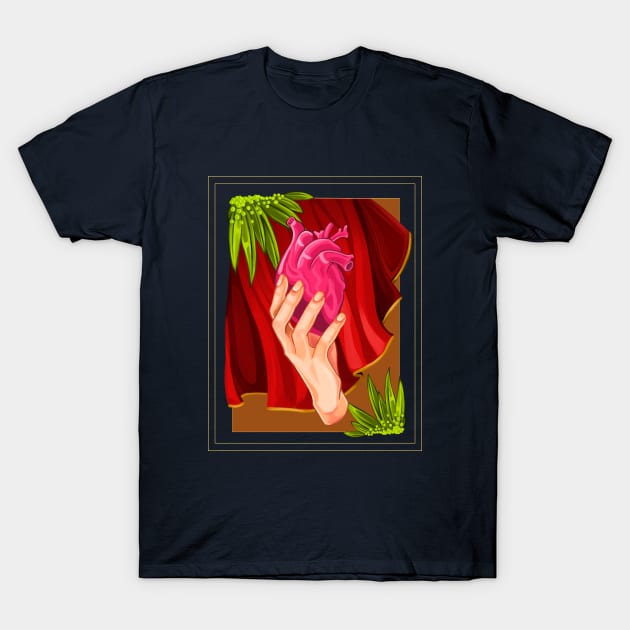 Heart in the palm T-Shirt by Caifu
